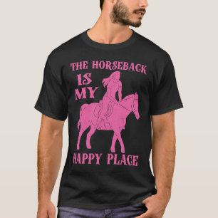 T-shirt Cheval équitation Horseback mon Happy Place Horse 