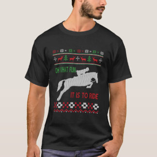 T-shirt Cheval équitation Oh Quel Amusant Chandail de Noël