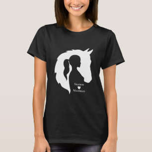 T-shirt Cheval et fille cheval amoureux silhouette coeur p