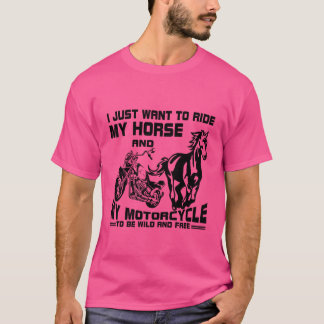 T-shirt Cheval et Motorcycle cadeau garçon