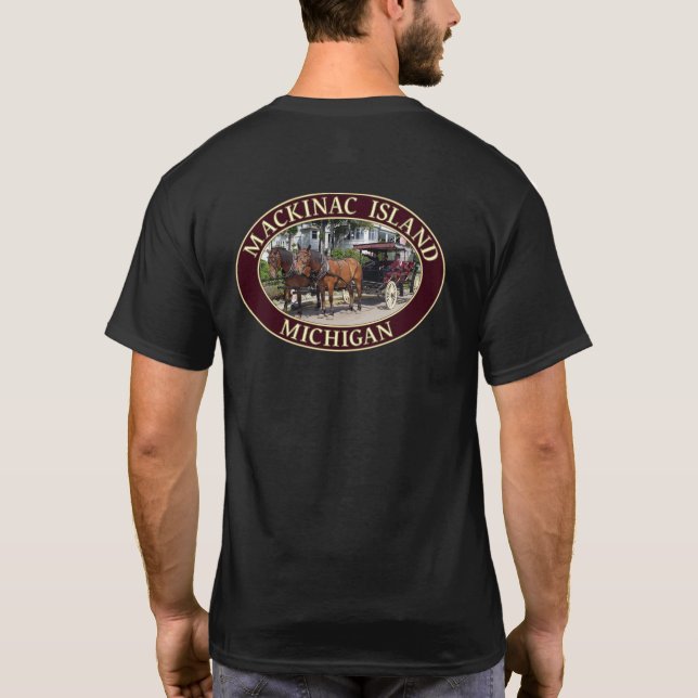 T-shirt Cheval et transport sur l'île Mackinac, Michigan (Dos)