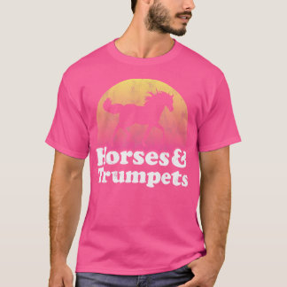 T-shirt Cheval Et Trompette Femmes Ou Filles Cheval Trompe