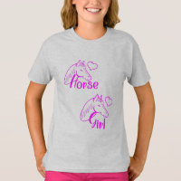Cheval fille en violet avec tête de cheval Police
