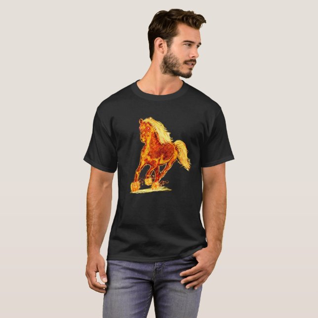 T-shirt Cheval flamboyant (Devant entier)
