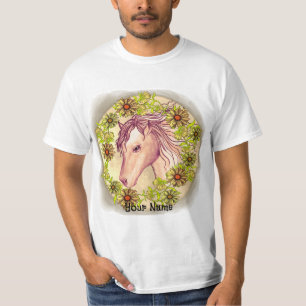 T-shirt cheval Fleur de Daisy jaune