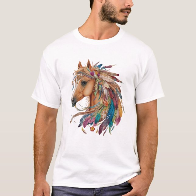 T-shirt Cheval Floral Équitation Pour Filles Femmes Heure  (Devant)