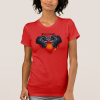 Cheval friésien/étalon frison noir/coeur rouge