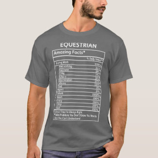 T-shirt Cheval Funny Faits équestres Valeur quotidienne éq