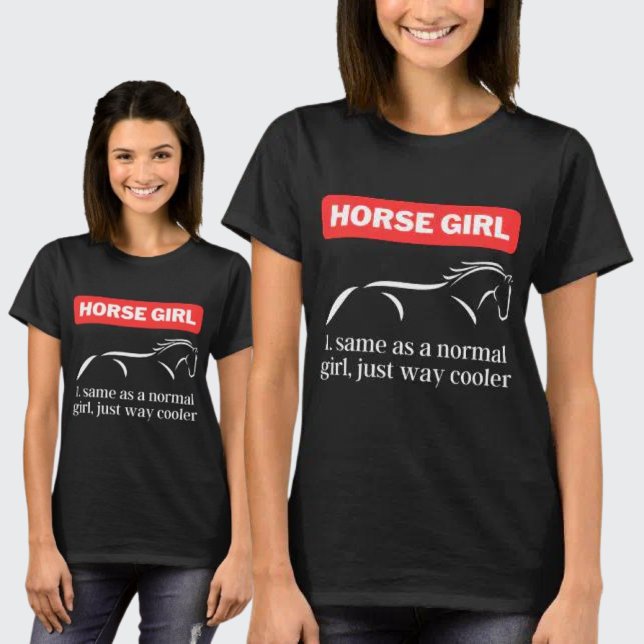 T-shirt Cheval Girl, Amusante Équitation (Créateur téléchargé)