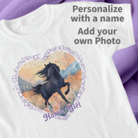 Cheval Girl personnalisées Black Wild Stallion Flo