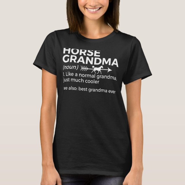 T-shirt Cheval Grand-mère Définition Meilleur Grand-mère J (Devant)