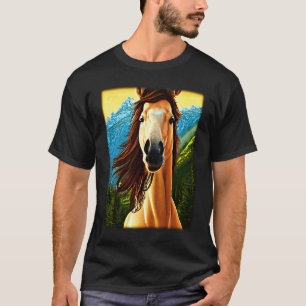 T-shirt Cheval graphique motif animal chevauchant un avec