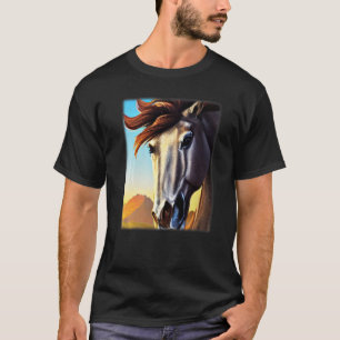 T-shirt Cheval graphisme motif animal équitation avec pr
