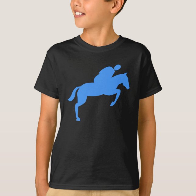 T-shirt Cheval Jumping - Bébé Bleu (Devant)