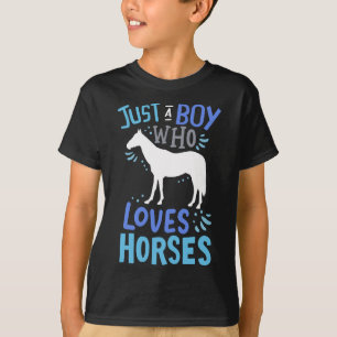 T-shirt Cheval Juste Un Garçon Qui Aime Les Chevaux Cadeau