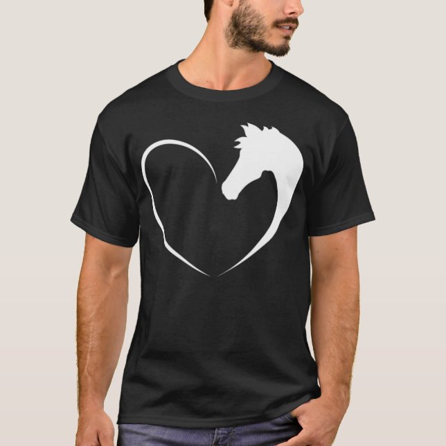 T-shirt Cheval Love Heart Cheval T enfants riders école (Devant)