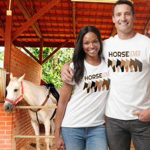 T-shirt Cheval Lover chevaux tête silhouettes