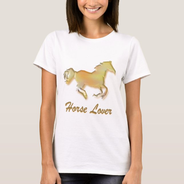 T-shirt Cheval Lover en or (Devant)