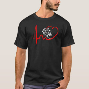 T-shirt Cheval Lover Heart Heartbeat Equestrian Pour Les F