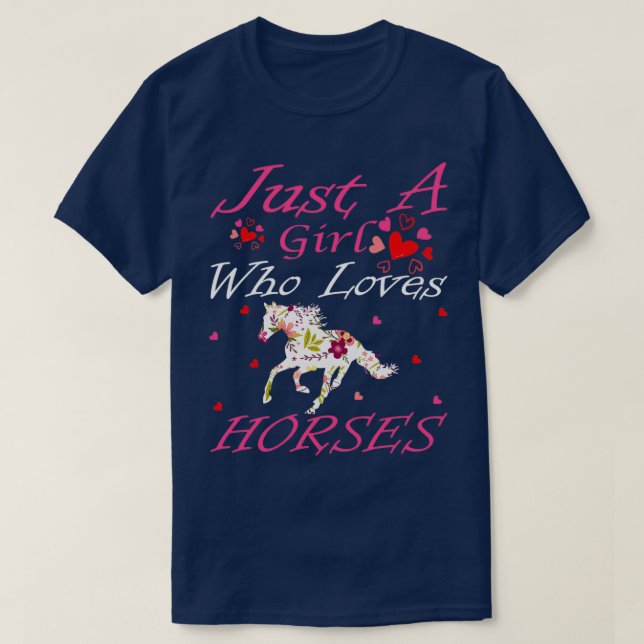 T-shirt Cheval Lover Juste une fille qui aime les chevaux  (Design devant)