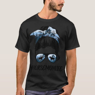 T-shirt Cheval Maman Vie Funny Cheval Course radio jouer r
