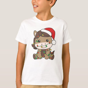 T-shirt Cheval Noël Animaux d'hiver Chevaux de vacances