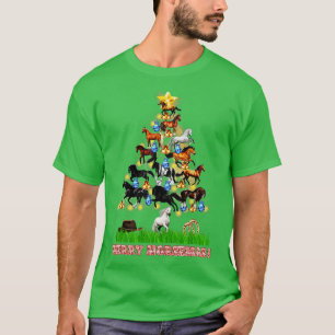 T-shirt Cheval Noël Cheval Arbre de Noël