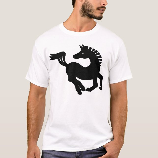 T-shirt cheval noir (Devant)