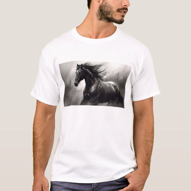 T-shirt Cheval noir (Devant)