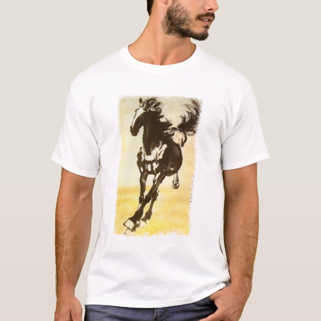 T-shirt Cheval noir (Devant)