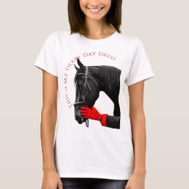 T-shirt Cheval noir avec Gant rouge et Derby Day
