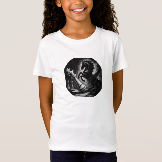 T-Shirt Cheval Noir Dramatique vs Roi - Oeuvre audacieuse  (Devant)