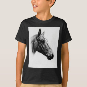 T-shirt Cheval noir et blanc