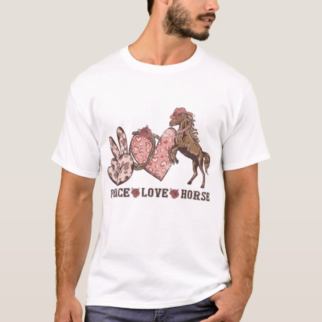 T-shirt Cheval Peace Love (Devant)