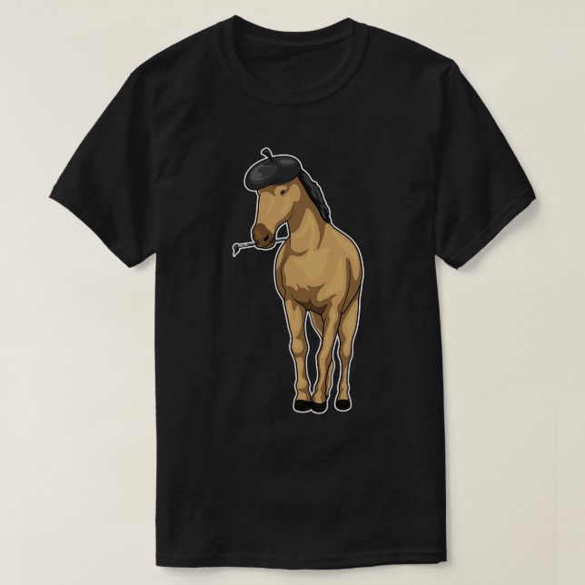 T-shirt Cheval Peintre pinceau (Design devant)