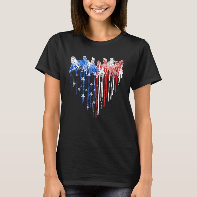 T-shirt Cheval Pour Filles Et Femmes Qui Aiment Les Chevau (Devant)