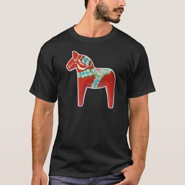 T-shirt Cheval rouge de Dala de Suédois (Devant)