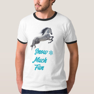 T-shirt Cheval sur la neige beaucoup de plaisir