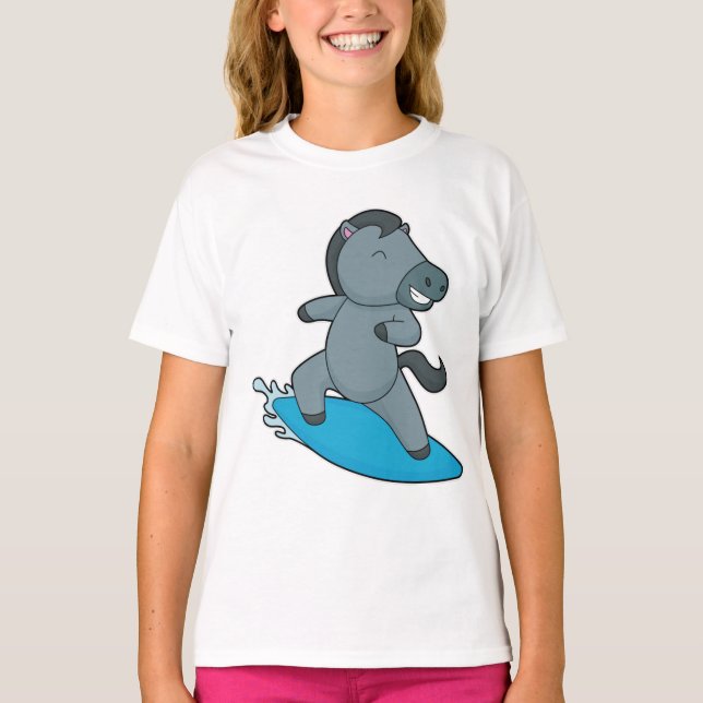 T-shirt Cheval Surfer Sports nautiques (Devant)