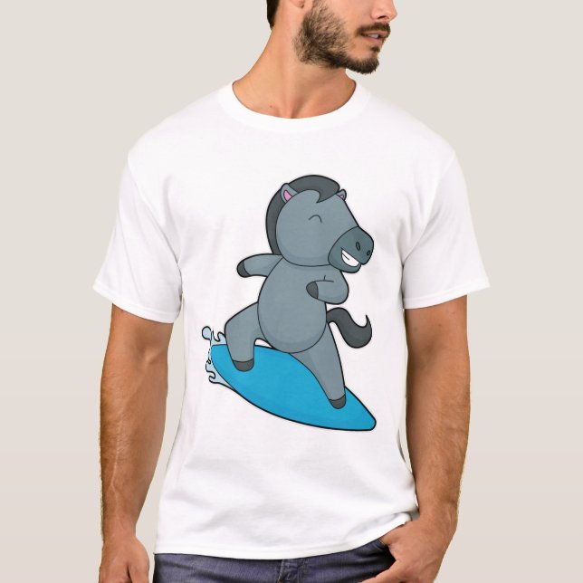 T-shirt Cheval Surfer Sports nautiques (Devant)