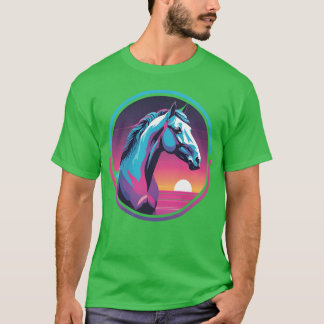 T-shirt Cheval Synthwave