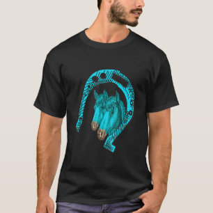 T-shirt Cheval Tee Deux Chevaux Dans Un Fer à Cheval Pou