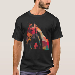 T-shirt Cheval Tête Artistique Equestre Cheval Rider