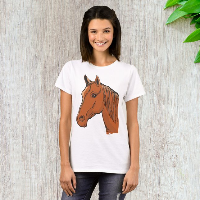 T-shirt Cheval Tête Brown Animal de ferme (Créateur téléchargé)