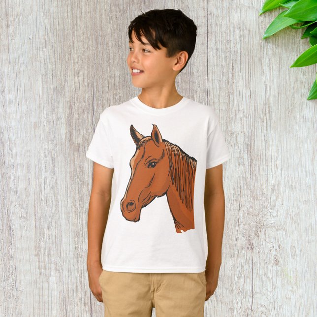 T-shirt Cheval Tête Brown Animal de ferme (Créateur téléchargé)