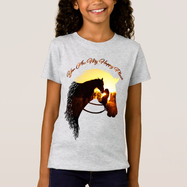 T-Shirt Cheval Tu Es Mon Endroit Heureux Cheval Lover Femm (Devant)