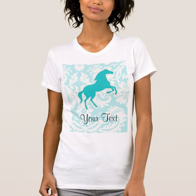 T-shirt Cheval turquoise (Devant)