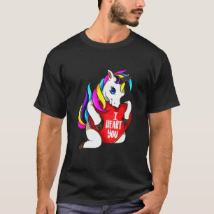 T-shirt Cheval Unicorn Valentines Jour