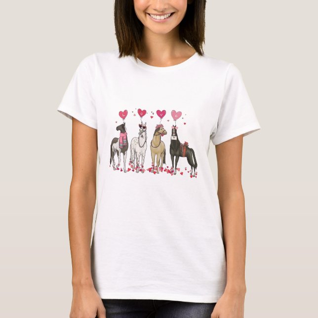 T-shirt Cheval Valentines Jour Cheval Cowgirl Howdy Wester (Devant)