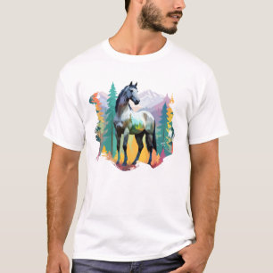 T-shirt Cheval Vector Art Animal Dans La Nature Majestueus